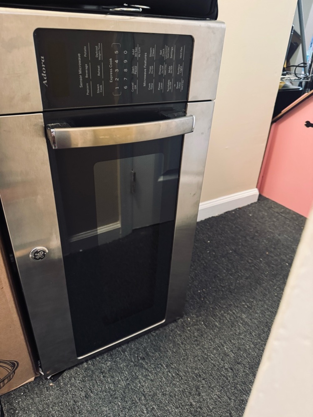 ADORA Stainless Steel and Black Glass Beverage Cooler